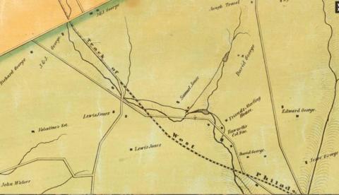 Map of Blockley Township Including All Public Places, Property Owners, etc., 1849