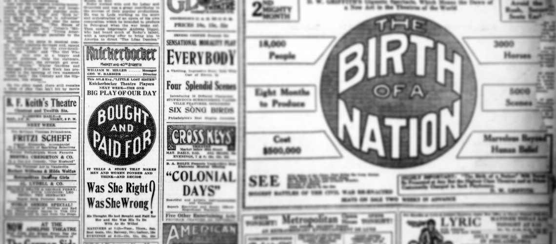 Knickerbocker Theatre Newspaper Advertisement