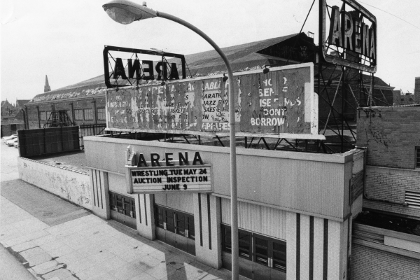 Exterior of the Arena shortly before its auction in 1977